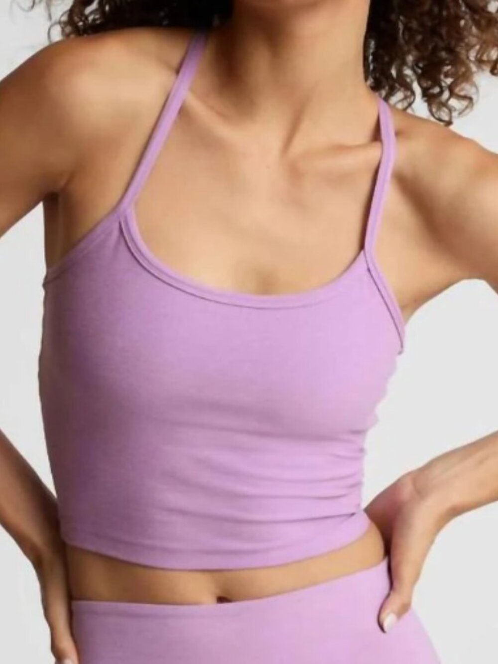 Beyond yoga Women’s Spacedye Slim Racerback Cropped Tank Top In Lilac Petal